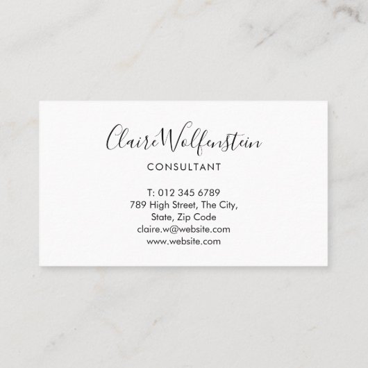 Einfach Beruflich Schwarz und Weiß Treuekarte (Rückseite)