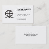 Einfach beruflich Schwarz-weiß Ihr Logo-Unternehme Visitenkarte (Vorne/Hinten)