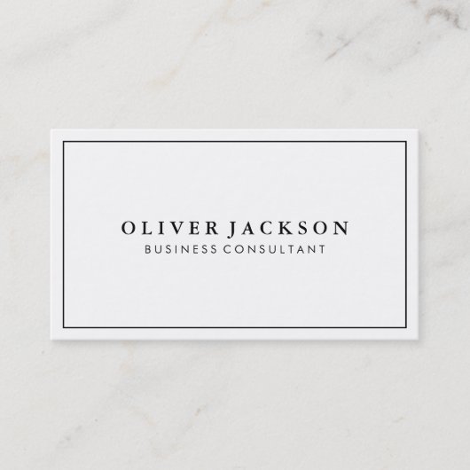 Einfach Beruflich Schwarz-weiß Minimalistisch Visitenkarte (Vorderseite)