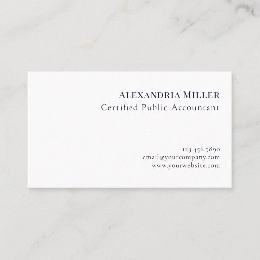 Einfach Beruflich Visitenkarte (Vorderseite)