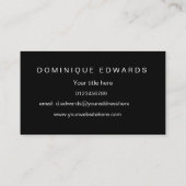 Einfach Beruflich, weiß und schwarz Visitenkarte (Rückseite)