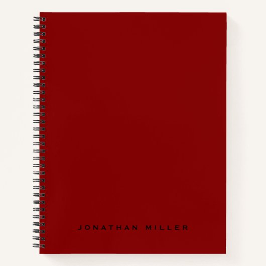 Einfach Beruflicher Mit Monogramm Name | Rot Notizblock (Vorderseite)