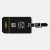 Einfach Beruflicher QR-Code & Logos Gold und Schwa Gepäckanhänger (Vorderseite horizontal)