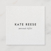 Einfach Beruflicher Stylist aus weißem Leder Quadratische Visitenkarte (Vorderseite)