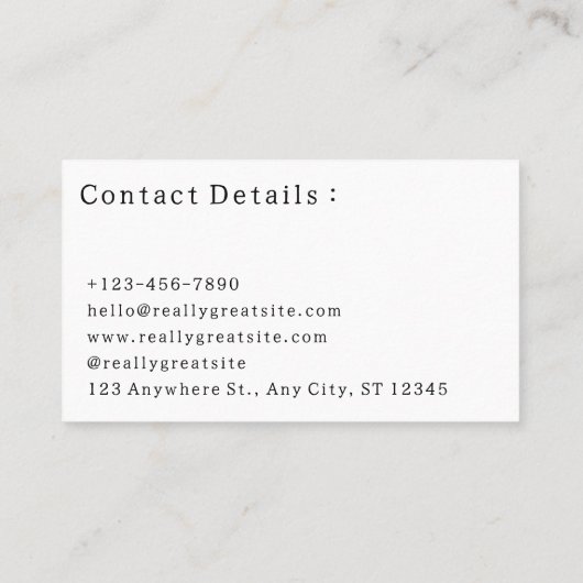 Einfach Berufliches Bild, Qr-Code Visitenkarte (Rückseite)