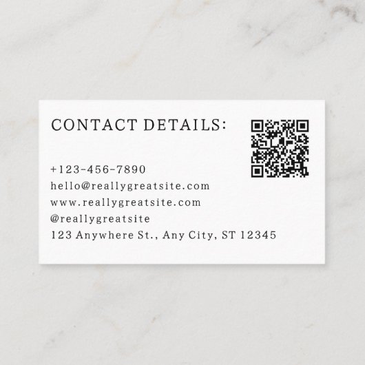 Einfach Berufliches Bild, Qr-Code Visitenkarte (Rückseite)