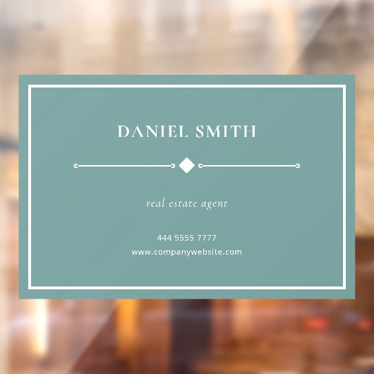 Einfach Berufliches Office White Frame Aquamarin g Fensteraufkleber (Blatt 2)