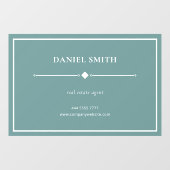 Einfach Berufliches Office White Frame Aquamarin g Fensteraufkleber (Blatt)