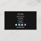 Einfach Berufliches Schwarz hinzufügen Visitenkarte (Rückseite)