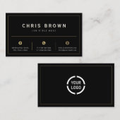 Einfach berufliches Schwarz und Gold Visitenkarte (Vorne/Hinten)