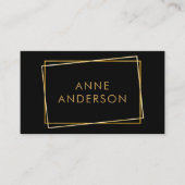 Einfach Berufliches Schwarz und Gold Visitenkarte (Vorderseite)