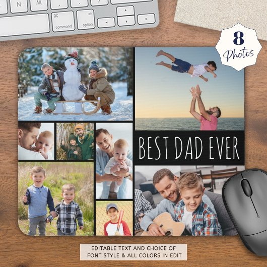 Einfach BEST VATER EVENT 8 FotoCollage Mousepad