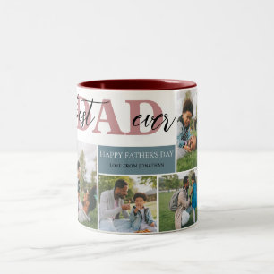 Einfach bester Vater je Vatertag Vater 4 Foto Zweifarbige Tasse