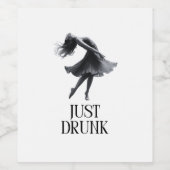 Einfach Betrunkenes Design | Tanzendes Mädchen Jun Weinetikett (Einzelnes Label)