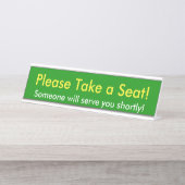 Einfach "Bitte nehmen Sie Platz!" Schreibtischnamensplakette (Vorderseite )
