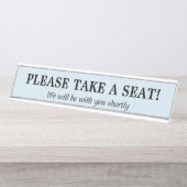Einfach "BITTE SITZEN!" Schreibtischnamensplakette (Vorderseite )