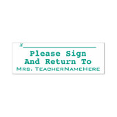 Einfach "Bitte unterschreiben und zurück" und Name Permastempel (Design)