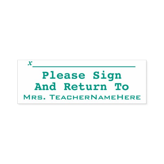 Einfach "Bitte unterschreiben und zurück" und Name Permastempel (Design)