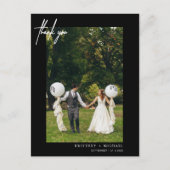 Einfach Black Foto Modern Vielen Dank Postkarte (Vorderseite)