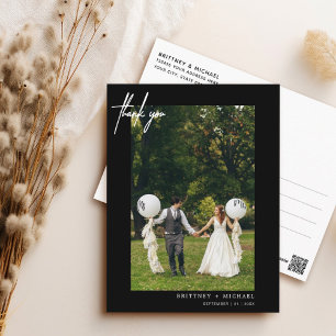 Einfach Black Foto Modern Vielen Dank Postkarte