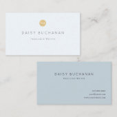 Einfach blass Gold Monogram-Visitenkarte Visitenkarte (Vorne/Hinten)