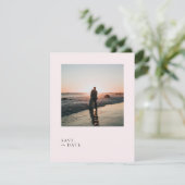 Einfach blass Romantische weiche Minimale Rose Ros Save The Date (Stehend Vorderseite)