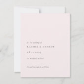 Einfach blass Romantische weiche Minimale Rose Ros Save The Date (Rückseite)