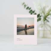 Einfach blass Romantische weiche Rose Rosa Save The Date (Stehend Vorderseite)