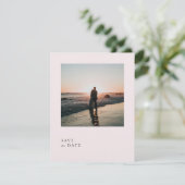 Einfach blass Romantische weiche Rose Rosa Save The Date (Stehend Vorderseite)