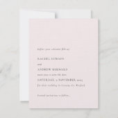 Einfach blass Romantische weiche Rose Rosa Save The Date (Rückseite)