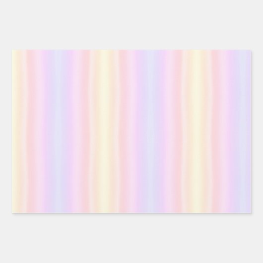 Einfach, blassrosa, hellblau, pastellgelb, strahle geschenkpapier set (Vorderseite)