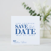 Einfach Blau - Blau Save The Date (Stehend Vorderseite)