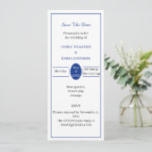 Einfach Blau Save the Date anpassbar Einladung (Stehend Vorderseite)