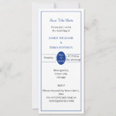 Einfach Blau Save the Date anpassbar Einladung (Vorderseite)