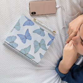 Einfach blau Schöne Schmetterlinge Wasserfarbe Nie Notizblock