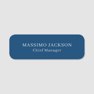 Einfach Blau Trendig Minimalistisch Professionell Namensschild