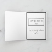 Einfach Blau und Rosa Print Happy Birthday Karte (Innenseite)