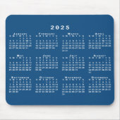 Einfach Blau und Weiß 2025 Kalender Mousepad (Vorne)