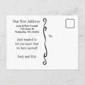 Einfach blau und weiß, das Zeichen bewegt Ankündigungspostkarte (Rückseite)