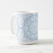 Einfach blau und weiß elegant, floral Mandala Kaffeetasse (Vorderseite Links)