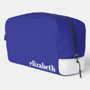 Einfach Blau und Weiß mit Namen Waschbeutel