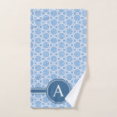 Einfach blau und weiß, modern geometrisch badhandtuch set (Handtuch)