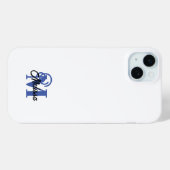 Einfach Blau und Weiß, monogrammatisch Case-Mate iPhone Hülle (Rückseite (Horizontal))