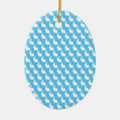 Einfach Blau und Weiß Ostersonne Keramik Ornament (Vorne)