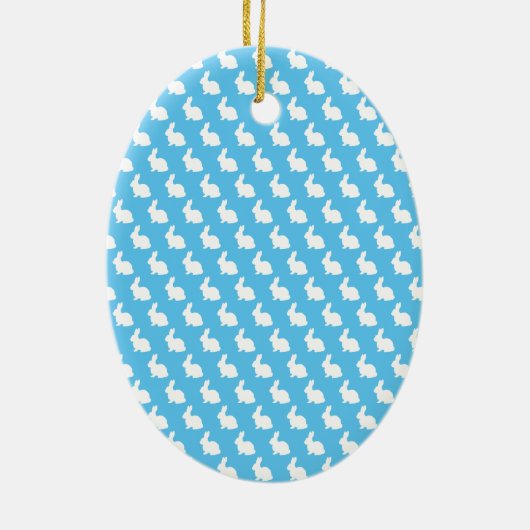 Einfach Blau und Weiß Ostersonne Keramik Ornament (Hinten)