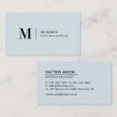 Einfach blaue, moderne Minimalistische Visitenkart Visitenkarte (Vorne/Hinten)