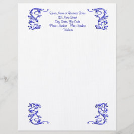 Einfach blauer, eleganter Letterhead Briefbogen