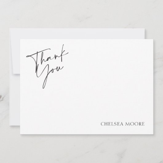 Einfach blauer Gingham Flat Danke Karte (Vorderseite)