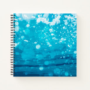 Einfach blaues Abstraktes Unterwasser   Notebook Notizblock