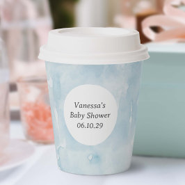 Einfach blaues ästhetisches Aquarellmuster Pappbecher